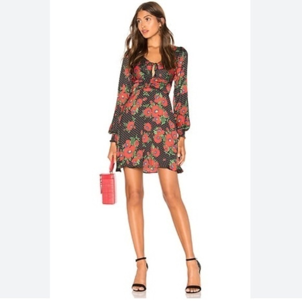 FREE PEOPLE MORNING LIGHT DRESS BLACK COMBO SIZE 8
